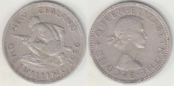 1956 New Zealand Shilling A002396